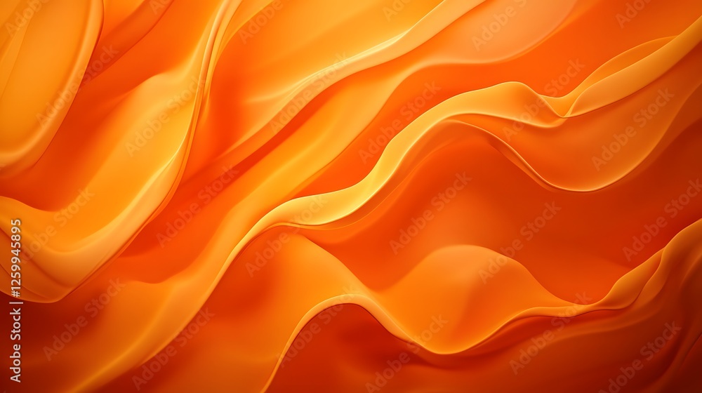 Fototapeta premium Abstract background displays flowing orange fabric with light and shadows