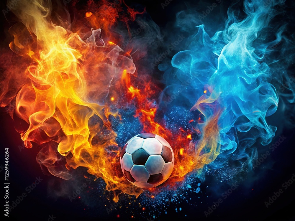Fototapeta premium Dynamic Fire & Smoke Spray Paint Patterns for Sports Graphics - High-Resolution Stock Photo