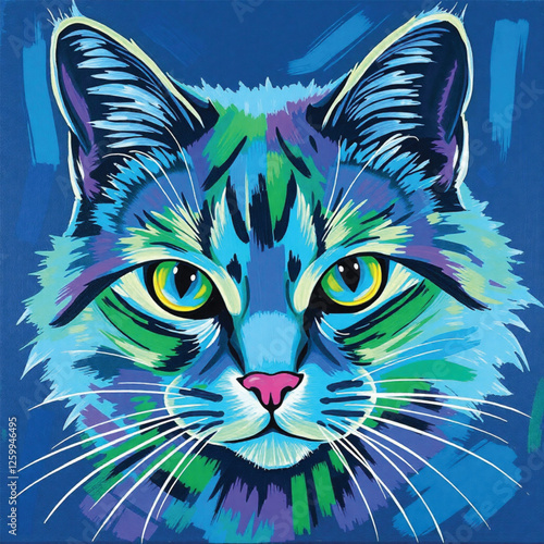 black cat with green eyes