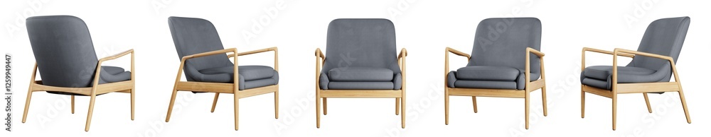 Fotografie Armchair set isolated on transparent background