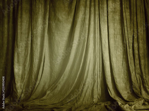 curtain like background in green, wedding backdrop, maternity backdrop, photography background, 3d illustration, 300dpi