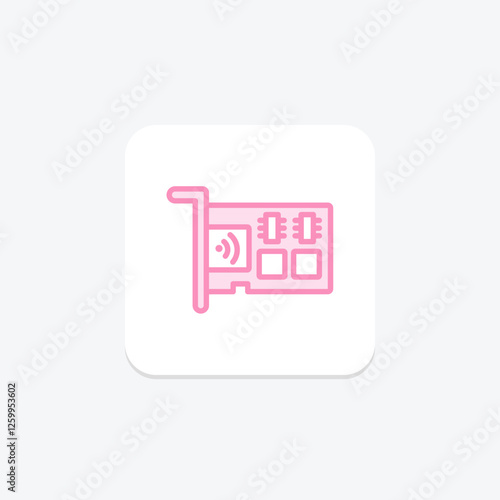 Network Card duotone line icon, vector, pixel perfect, illustrator file
