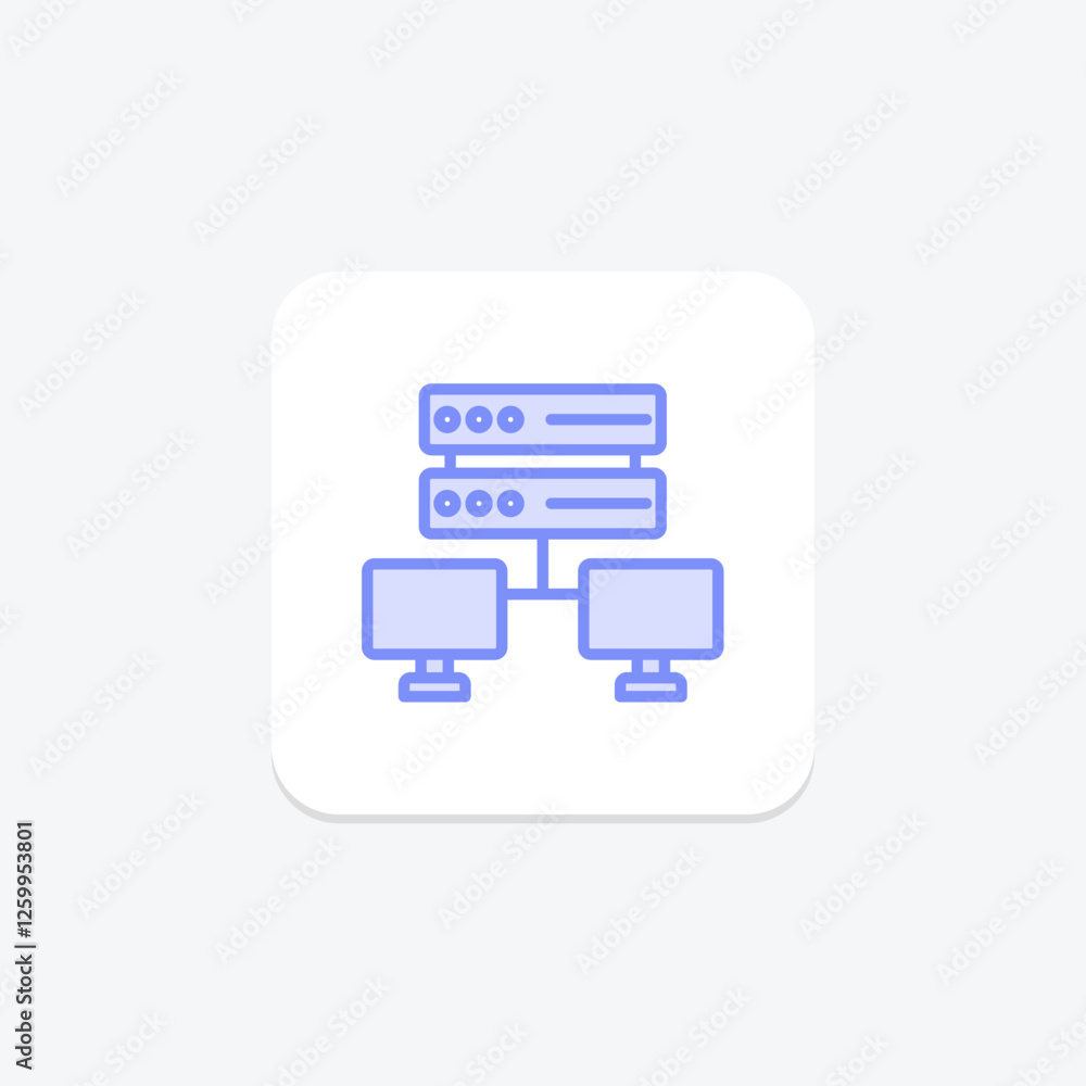 Network Attached duotone line icon, vector, pixel perfect, illustrator file Network Attached duotone line icon, vector, pixel perfect, illustrator file