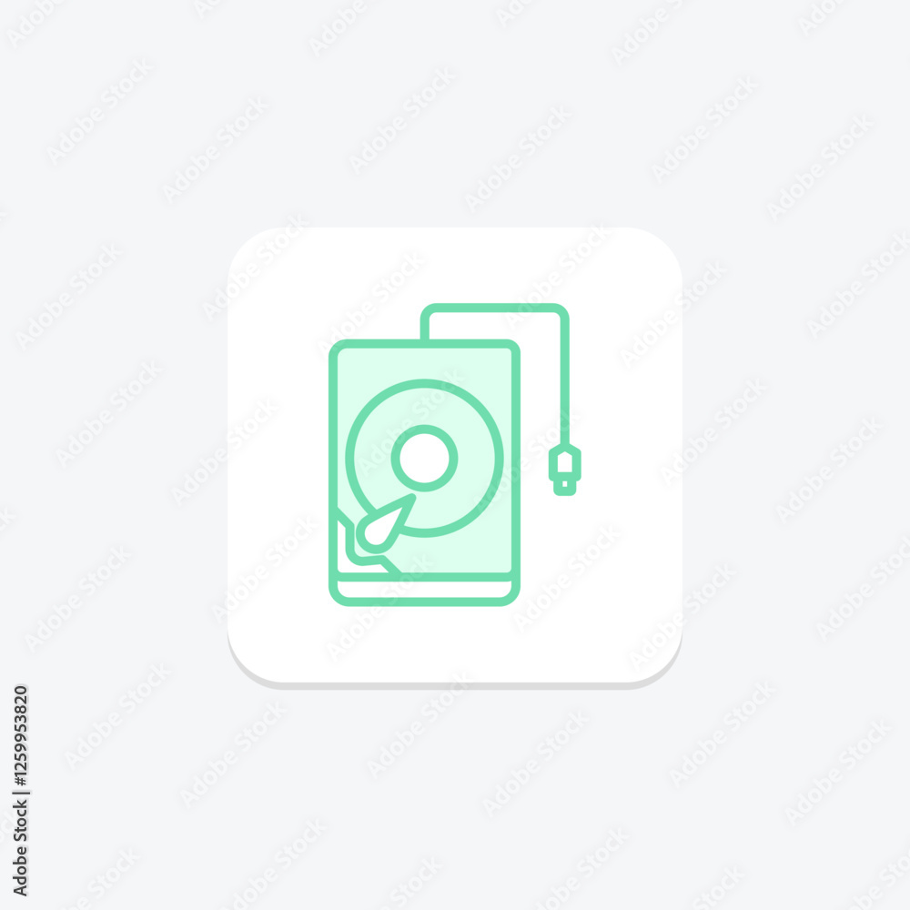 External Hard Drive duotone line icon, vector, pixel perfect, illustrator file External Hard Drive duotone line icon, vector, pixel perfect, illustrator file