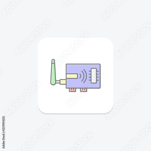 Wi-Fi Card lineal color icon, vector, pixel perfect, illustrator file