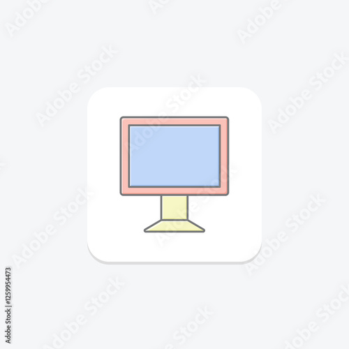 Monitor lineal color icon, vector, pixel perfect, illustrator file