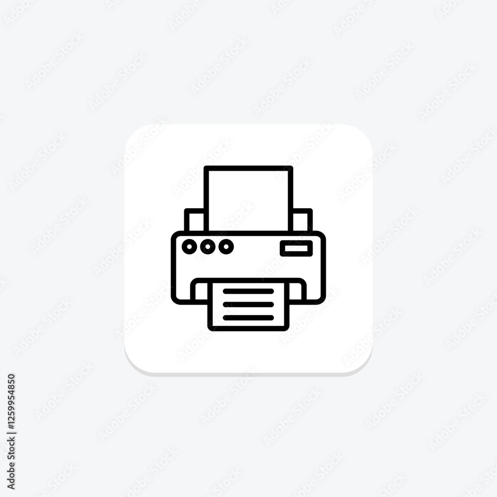Printer line icon, vector, pixel perfect, illustrator file Printer line icon, vector, pixel perfect, illustrator file