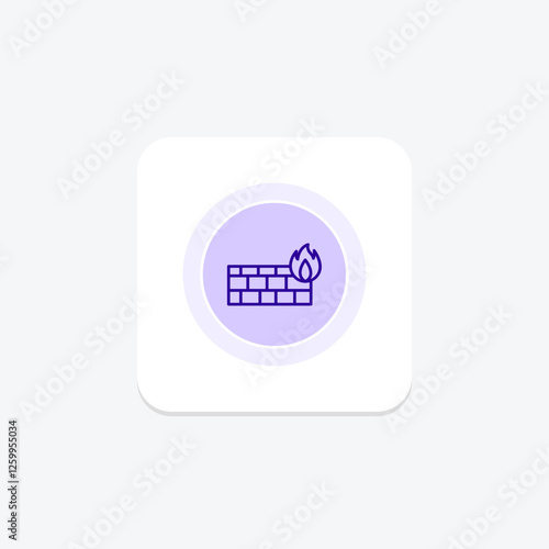 Firewall color circle icon, vector, pixel perfect, illustrator file