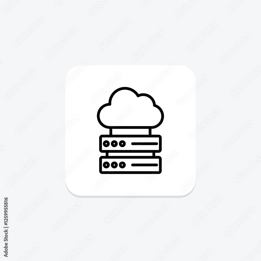 Cloud Storage line icon, vector, pixel perfect, illustrator file Cloud Storage line icon, vector, pixel perfect, illustrator file