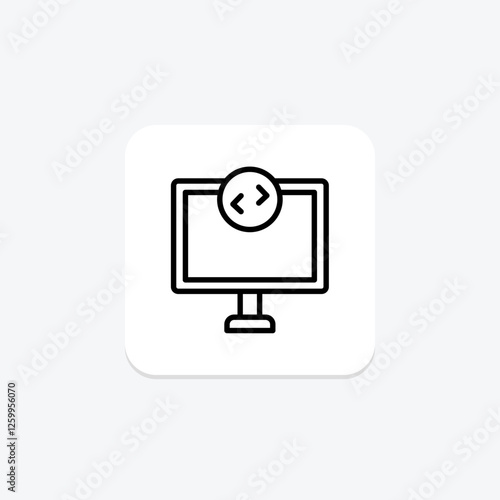 Remote Desktop line icon, vector, pixel perfect, illustrator file