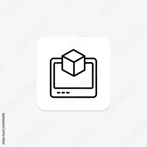 Virtual Machine line icon, vector, pixel perfect, illustrator file