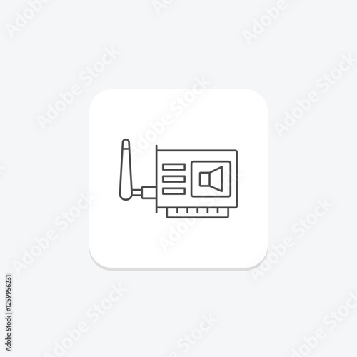 Sound Card thinline icon, vector, pixel perfect, illustrator file