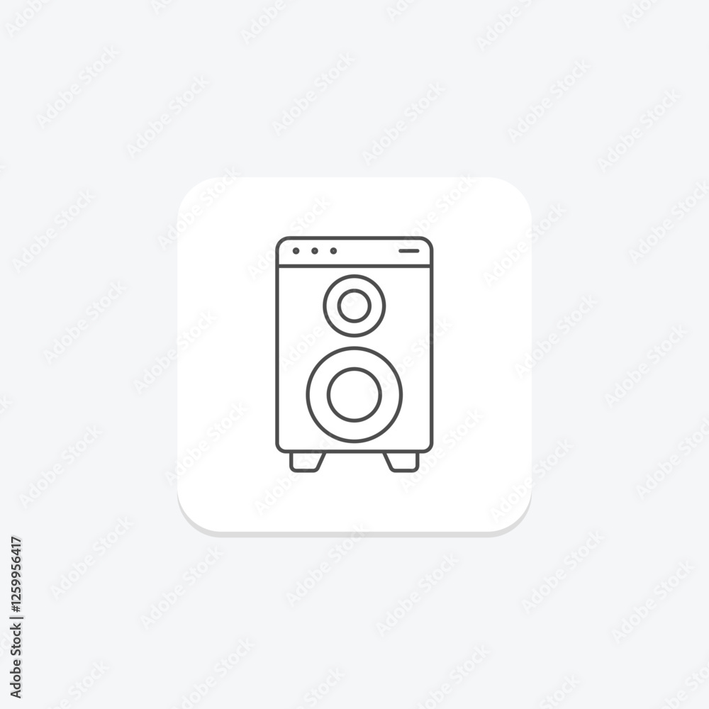 Speakers thinline icon, vector, pixel perfect, illustrator file Speakers thinline icon, vector, pixel perfect, illustrator file