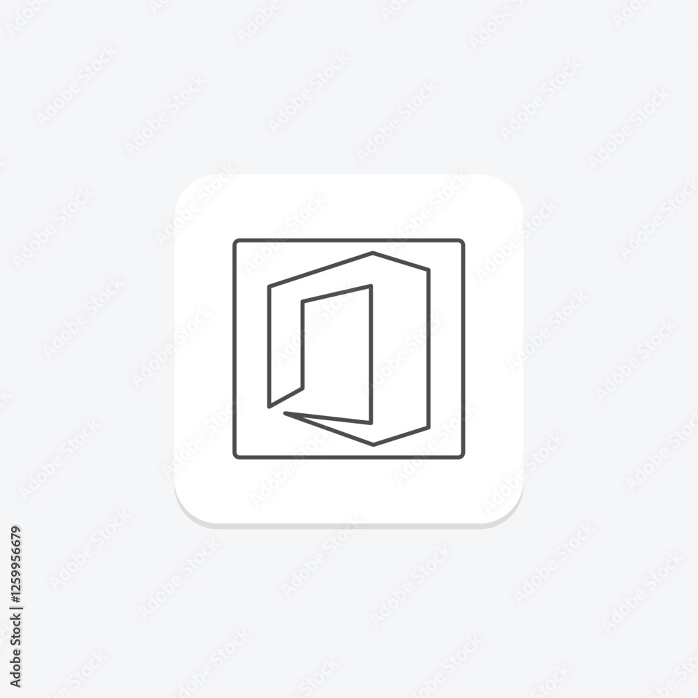 Office Suite thinline icon, vector, pixel perfect, illustrator file Office Suite thinline icon, vector, pixel perfect, illustrator file