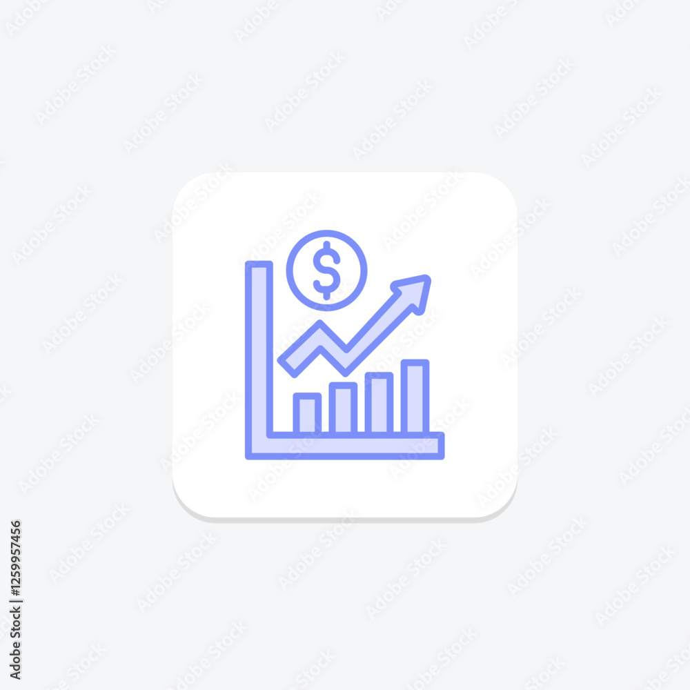 Stock Market duotone line icon, vector, pixel perfect, illustrator file Stock Market duotone line icon, vector, pixel perfect, illustrator file