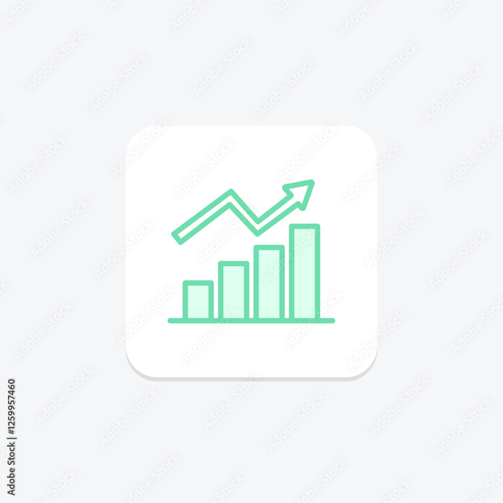 Stock Chart duotone line icon, vector, pixel perfect, illustrator file Stock Chart duotone line icon, vector, pixel perfect, illustrator file
