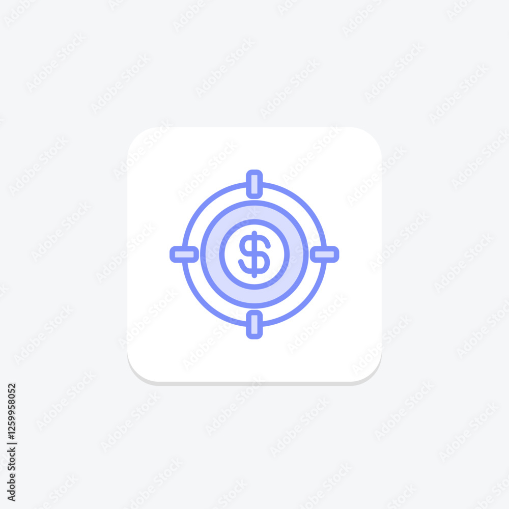 Target Money duotone line icon, vector, pixel perfect, illustrator file Target Money duotone line icon, vector, pixel perfect, illustrator file