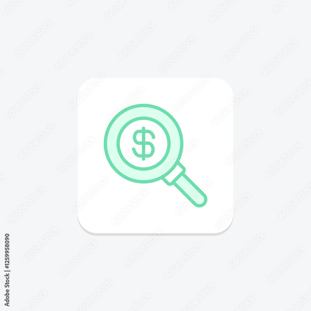 Search Money duotone line icon, vector, pixel perfect, illustrator file Search Money duotone line icon, vector, pixel perfect, illustrator file