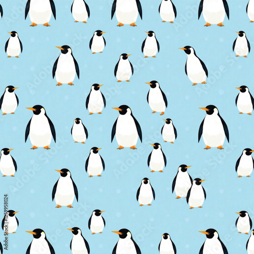 seamless pattern with penguins