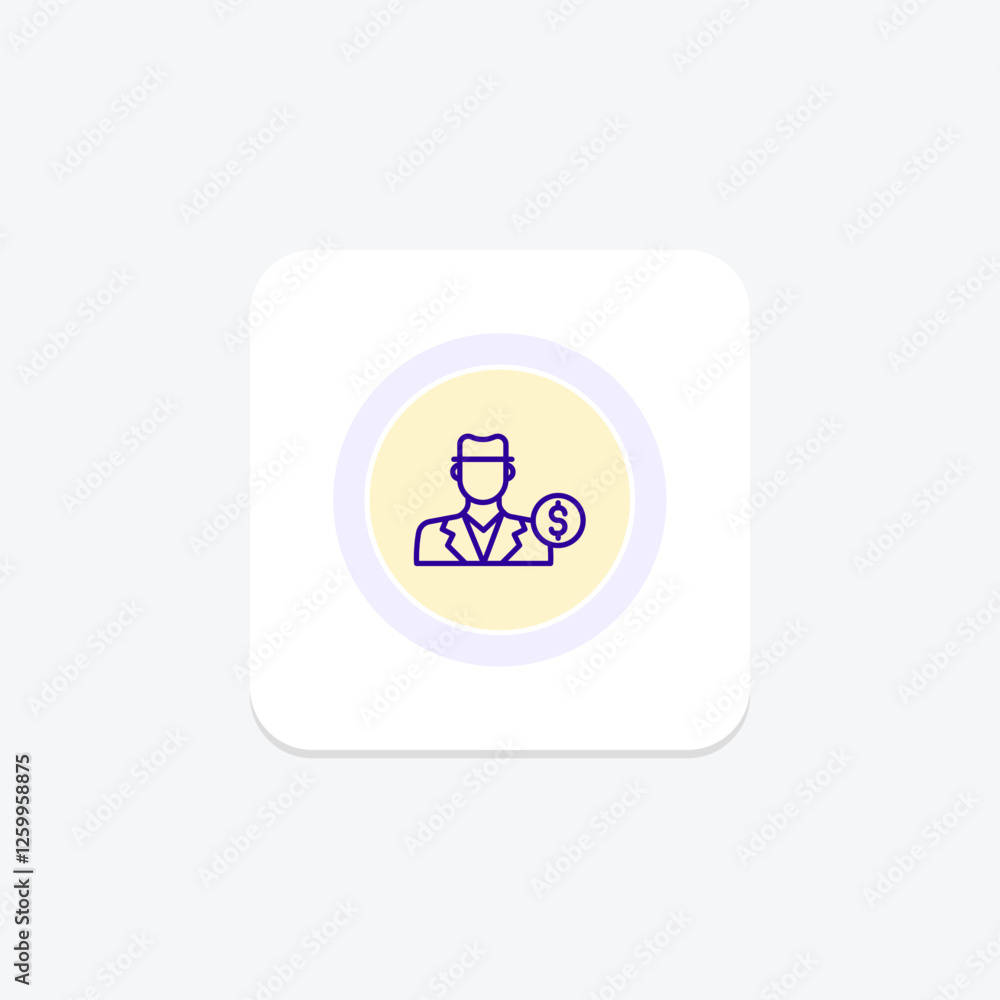 Obraz premium Stock Broker color circle icon, vector, pixel perfect, illustrator file