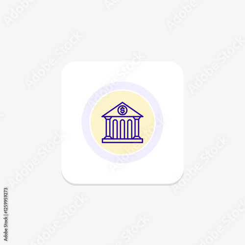 Bank color circle icon, vector, pixel perfect, illustrator file photo