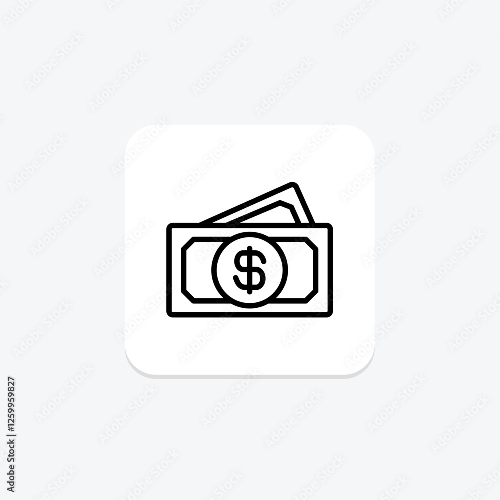 Money line icon, vector, pixel perfect, illustrator file Money line icon, vector, pixel perfect, illustrator file