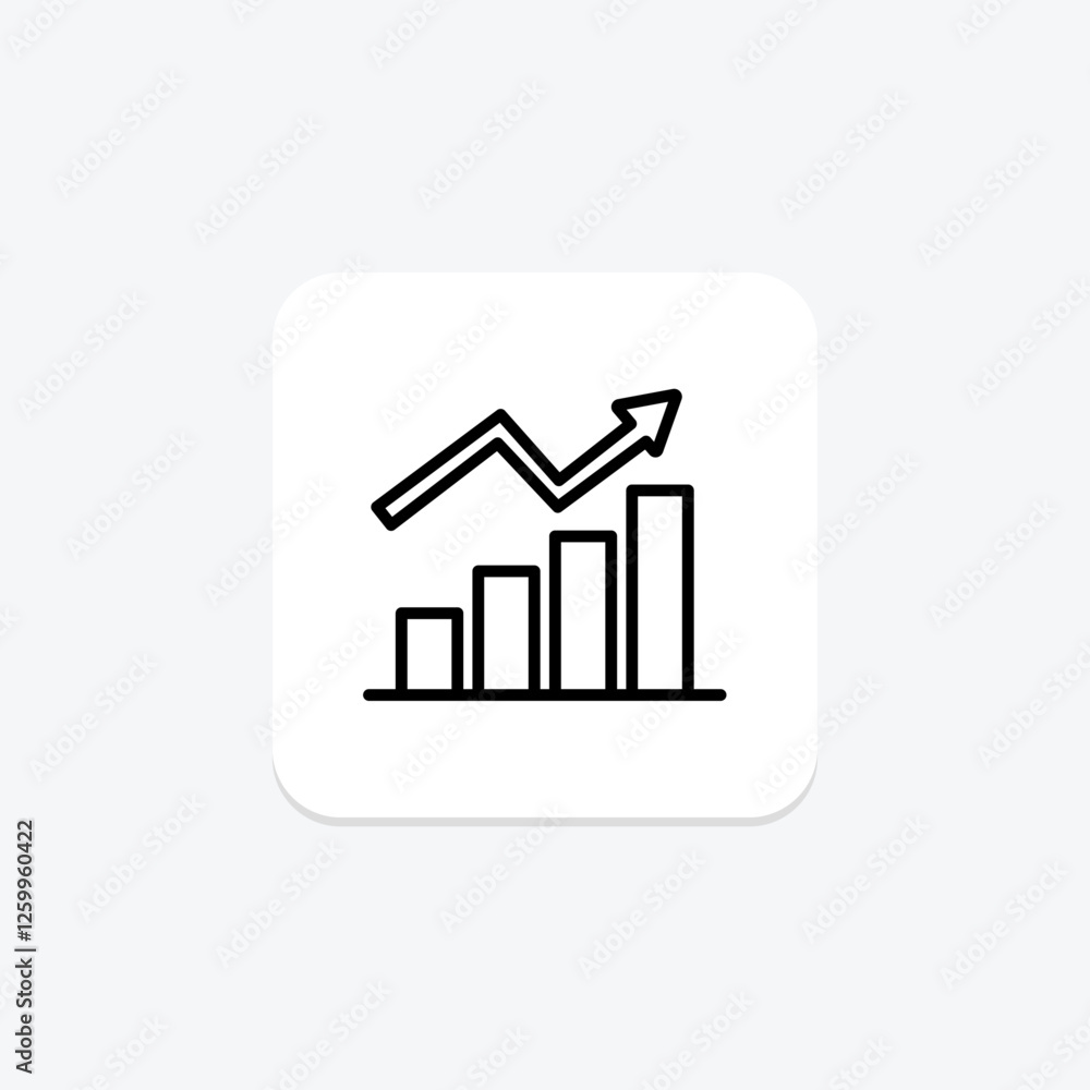Stock Chart line icon, vector, pixel perfect, illustrator file Stock Chart line icon, vector, pixel perfect, illustrator file