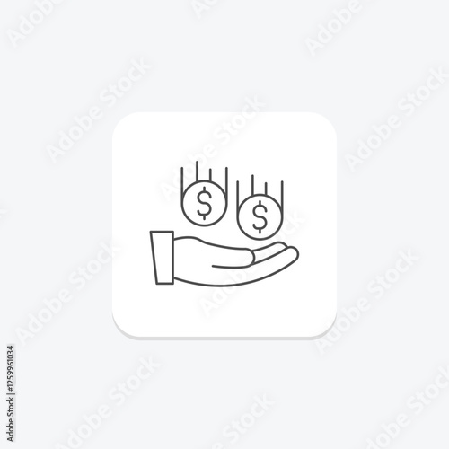 Stock Dividends thinline icon, vector, pixel perfect, illustrator file photo