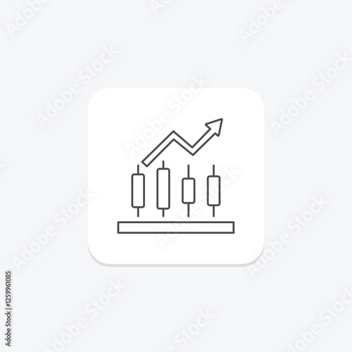 Candlestick Up thinline icon, vector, pixel perfect, illustrator file photo