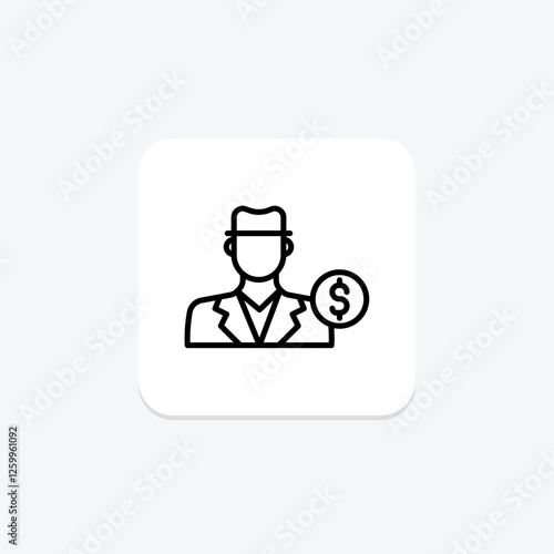 Stock Broker line icon, vector, pixel perfect, illustrator file
