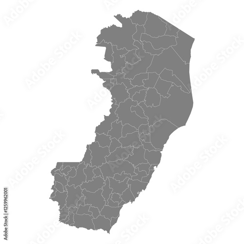 High Quality map of Espírito Santo is a state of Brazil, with borders of the municipalities