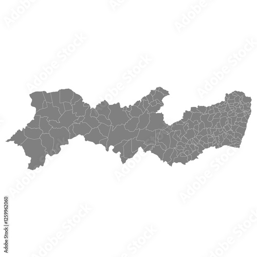 High Quality map of Pernambuco is a state of Brazil, with borders of the municipalities photo