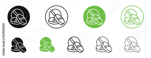 Medicine icons in black and green colors collection
