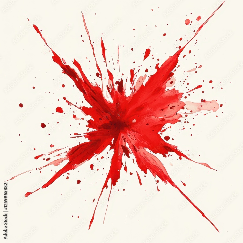 Artistic explosion of vibrant red fluid against a clean backdrop Artistic explosion of vibrant red fluid against a clean backdrop