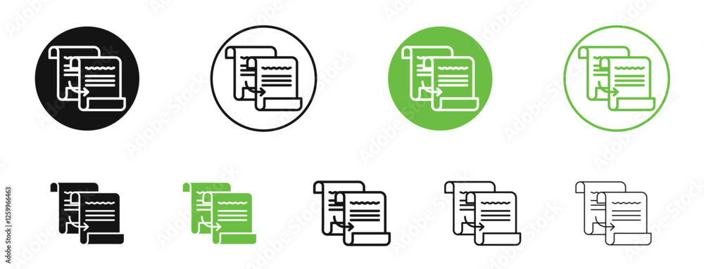 Duplicate icons in black and green colors collection Duplicate icons in black and green colors collection