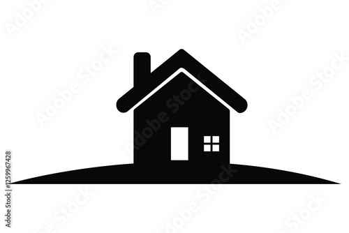 House sign. Home icon, vector, house icon, Web home icon, House symbol black sellout. Vector illustration. 