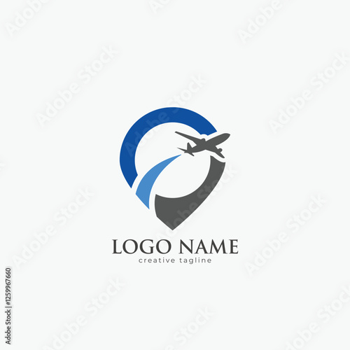 Travel logo, airline, jet, fly, airplane, vacation logo template