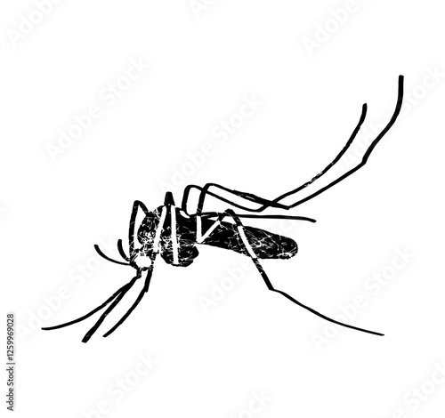 Mosquito, gnat, midge, anopheles. illustration vector. Target on mosquito. Mosquitoes carry many disease such as dengue fever, zika disease,enchaphalitits and else.