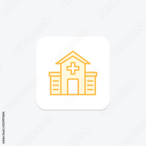 Hospital duotone line icon, vector, pixel perfect, illustrator file photo