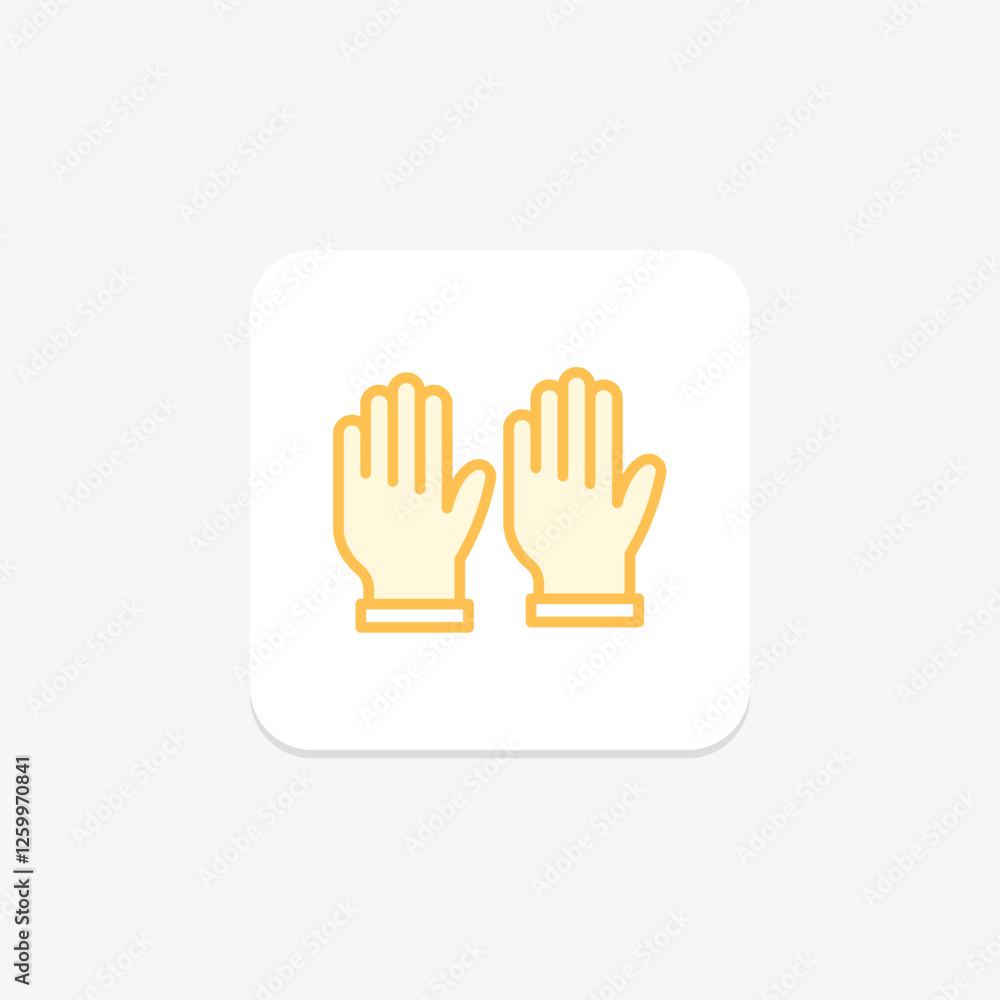 Gloves duotone line icon, vector, pixel perfect, illustrator file Gloves duotone line icon, vector, pixel perfect, illustrator file