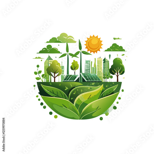 eco friendly logo company icon graphic design