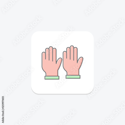 Gloves lineal color icon, vector, pixel perfect, illustrator file