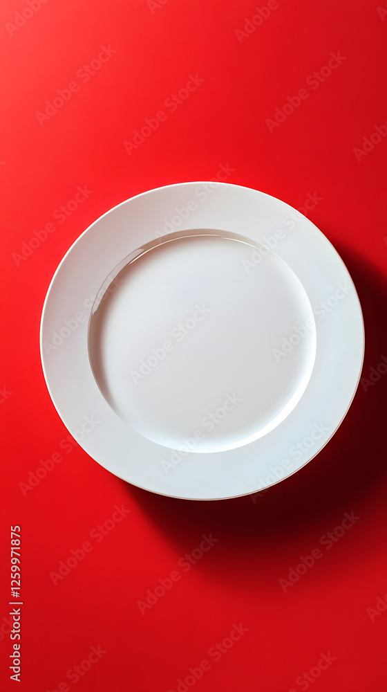 Empty Plate on Red: Simple Still Life Empty Plate on Red: Simple Still Life