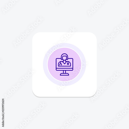 Telemedicine color circle icon, vector, pixel perfect, illustrator file