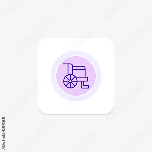 Wheelchair color circle icon, vector, pixel perfect, illustrator file