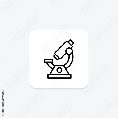 Microscope line icon, vector, pixel perfect, illustrator file