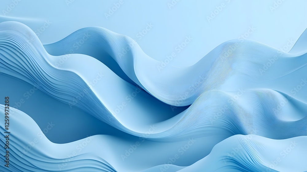 Obraz premium Abstract light blue waves create a soft soothing background