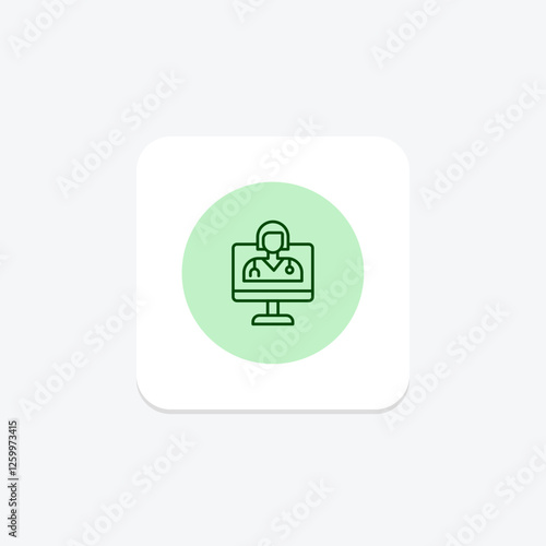 Telemedicine pentaglow, vector, pixel perfect, illustrator file