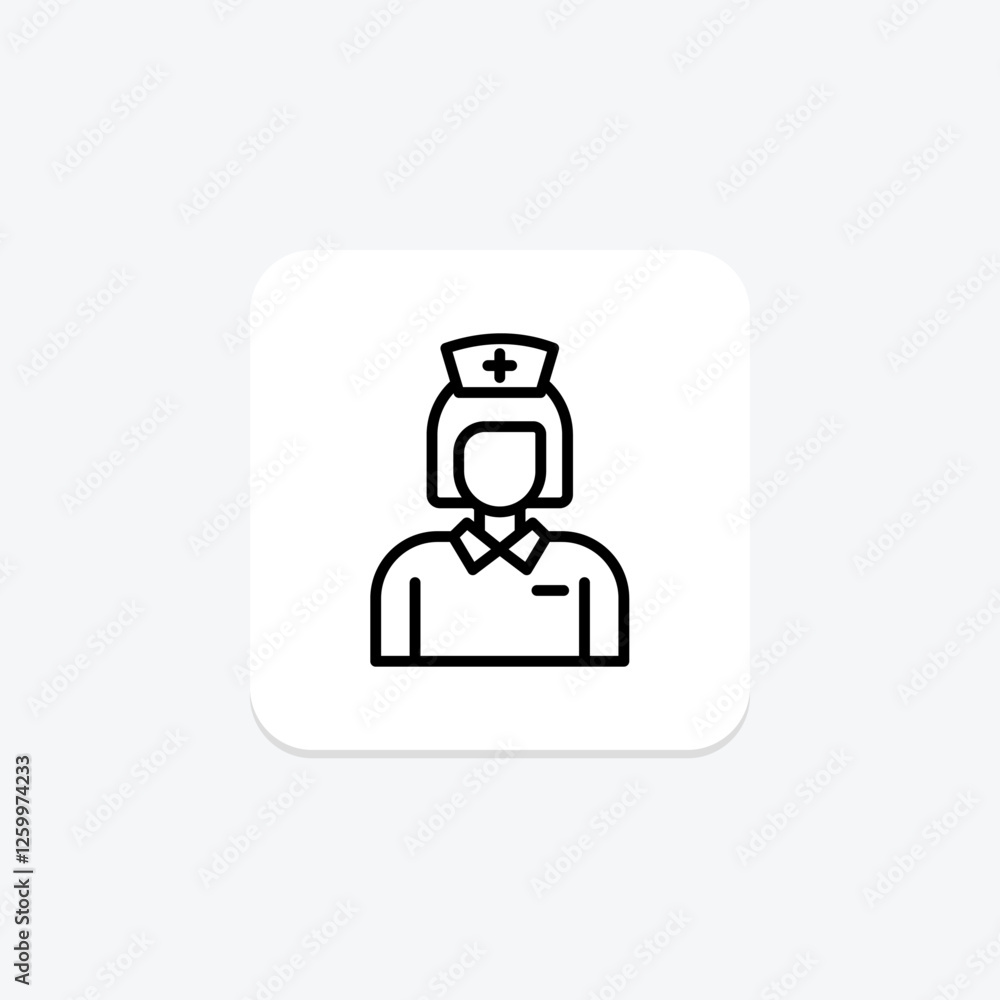 Nurse line icon, vector, pixel perfect, illustrator file Nurse line icon, vector, pixel perfect, illustrator file