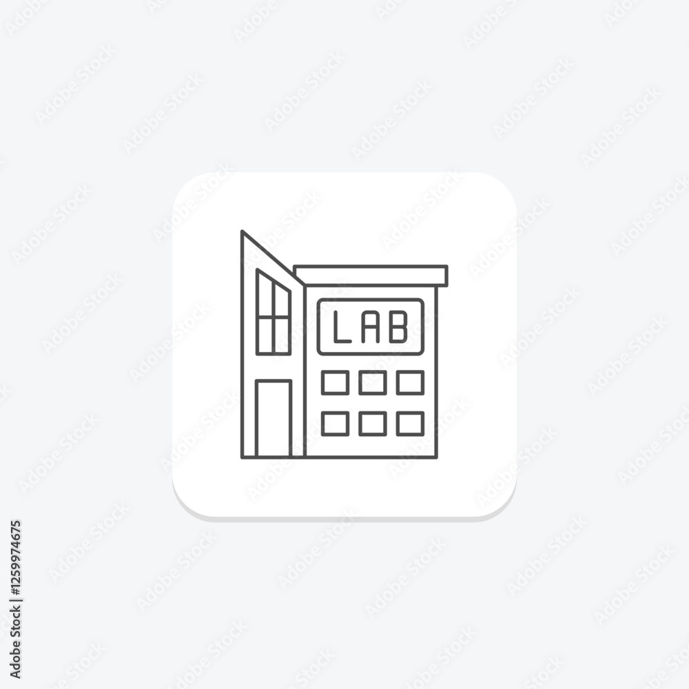 Laboratory thinline icon, vector, pixel perfect, illustrator file Laboratory thinline icon, vector, pixel perfect, illustrator file